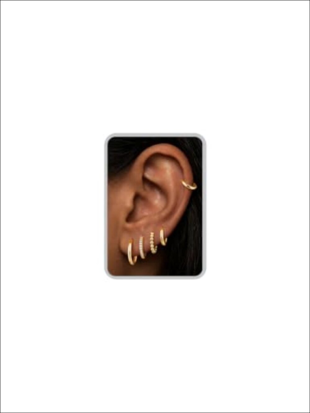 Small Hoop Earrings for Women 14K Gold Plated Huggie Set